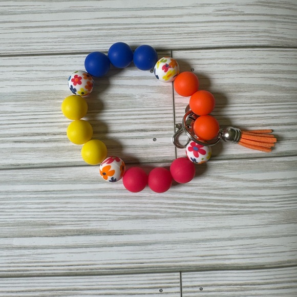 Multicolor Flower Silicone Wristlet - Picture 2 of 3